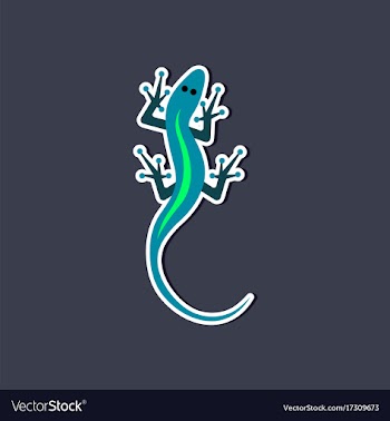 Paper sticker on stylish background lizard reptile vector image