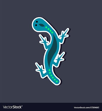 Paper sticker on stylish background lizard reptile vector image