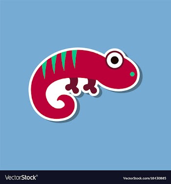 Paper sticker on stylish background lizard reptile vector image