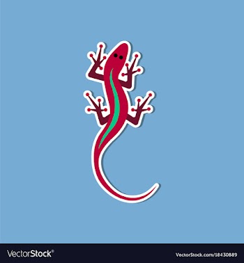 Paper sticker on stylish background lizard reptile vector image