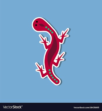 Paper sticker on stylish background lizard reptile vector image