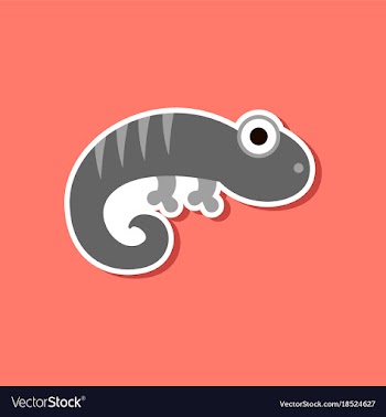 Paper sticker on stylish background lizard reptile vector image