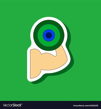 Paper sticker on stylish background logo bicep vector image
