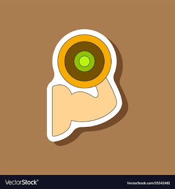 Paper sticker on stylish background logo bicep vector image