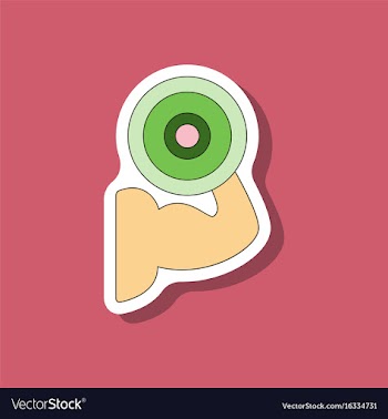 Paper sticker on stylish background logo bicep vector image