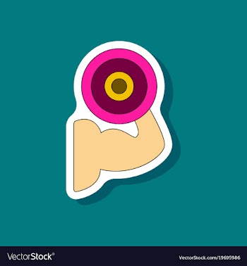 Paper sticker on stylish background logo bicep vector image