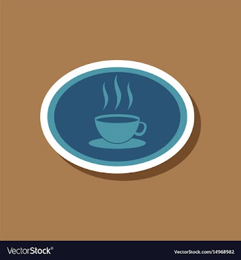 Paper sticker on stylish background logo coffee vector image