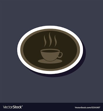 Paper sticker on stylish background logo coffee vector image