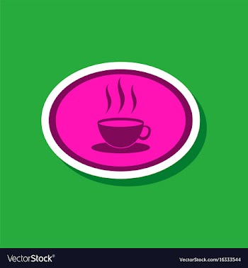Paper sticker on stylish background logo coffee vector image
