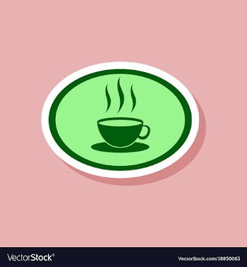 Paper sticker on stylish background logo coffee vector image