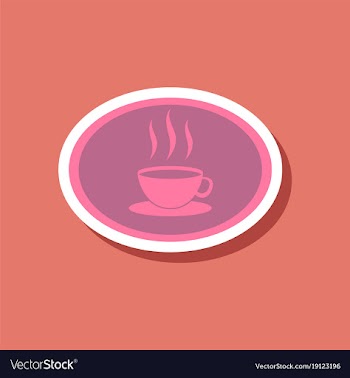 Paper sticker on stylish background logo coffee vector image