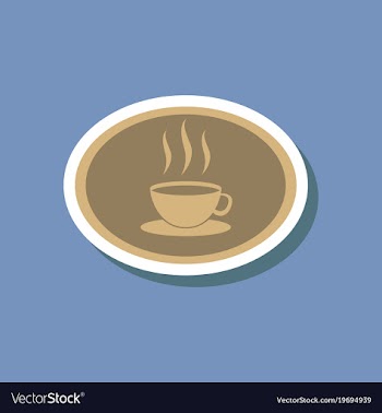 Paper sticker on stylish background logo coffee vector image