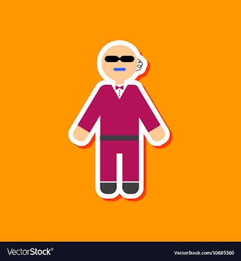 Paper sticker on stylish background male guard vector image