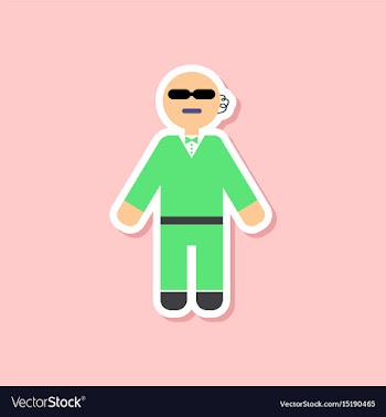Paper sticker on stylish background male guard vector image