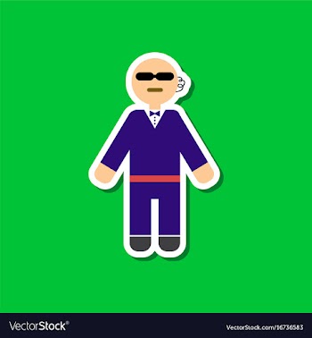 Paper sticker on stylish background male guard vector image