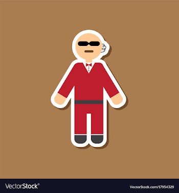 Paper sticker on stylish background male guard vector image