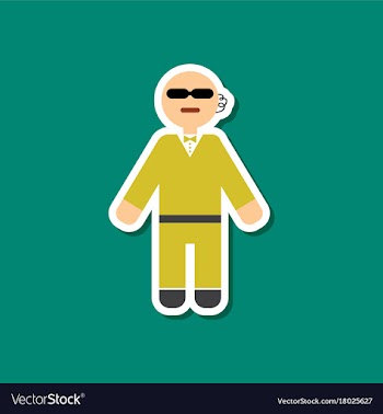 Paper sticker on stylish background male guard vector image