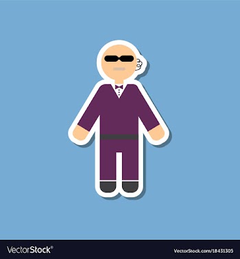 Paper sticker on stylish background male guard vector image