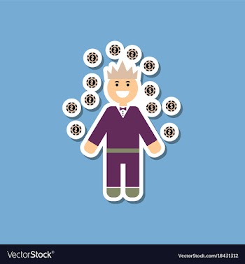 Paper sticker on stylish background man player vector image