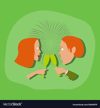 Paper sticker on stylish background man woman vector image