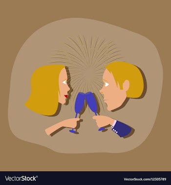 Paper sticker on stylish background man woman vector image