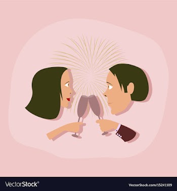 Paper sticker on stylish background man woman vector image
