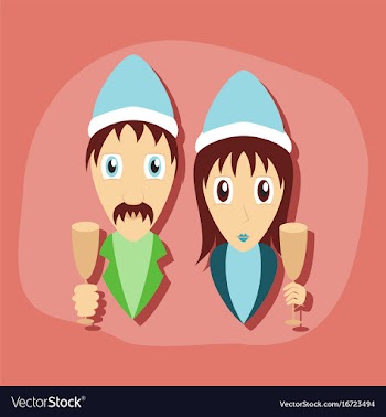 Paper sticker on stylish background man woman vector image