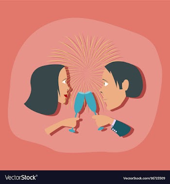 Paper sticker on stylish background man woman vector image
