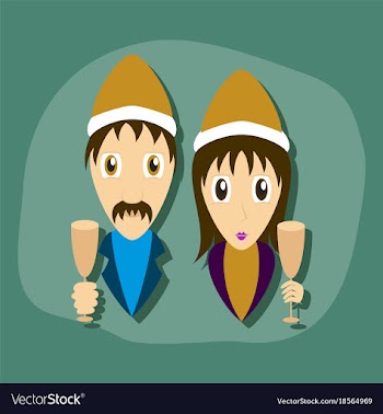 Paper sticker on stylish background man woman vector image