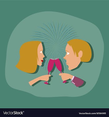 Paper sticker on stylish background man woman vector image