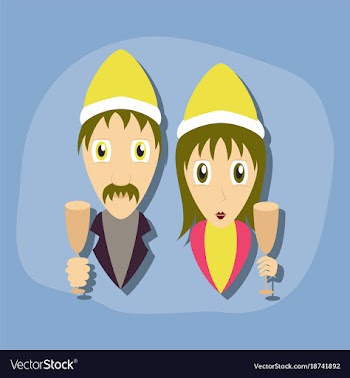 Paper sticker on stylish background man woman vector image