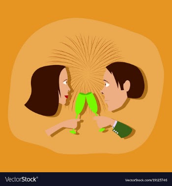 Paper sticker on stylish background man woman vector image
