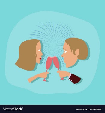Paper sticker on stylish background man woman vector image