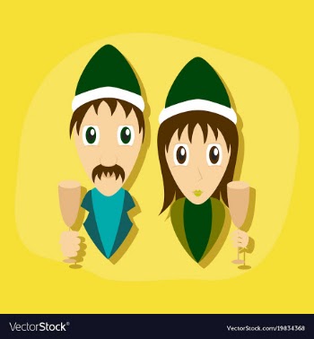 Paper sticker on stylish background man woman vector image