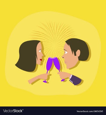 Paper sticker on stylish background man woman vector image