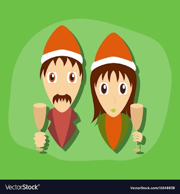 Paper sticker on stylish background man woman wine vector image