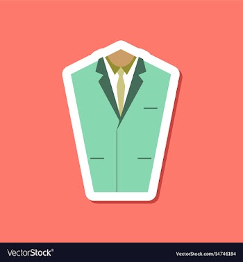 Paper sticker on stylish background mans jacket vector image