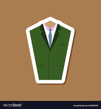 Paper sticker on stylish background mans jacket vector image
