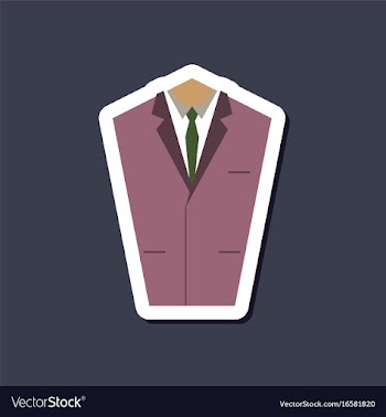 Paper sticker on stylish background mans jacket vector image
