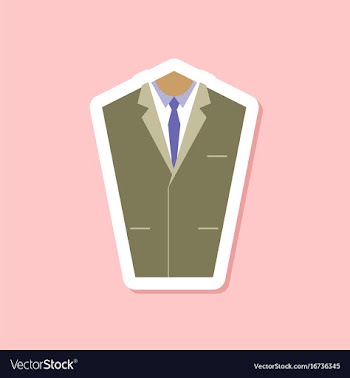 Paper sticker on stylish background mans jacket vector image