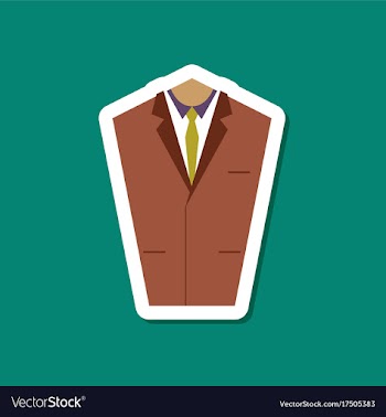 Paper sticker on stylish background mans jacket vector image