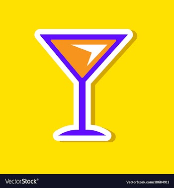 Paper sticker on stylish background martini glass vector image