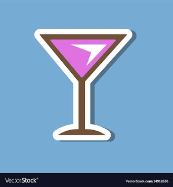 Paper sticker on stylish background martini glass vector image