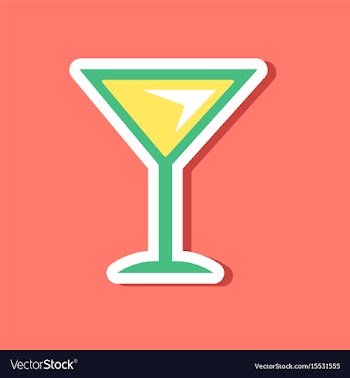 Paper sticker on stylish background martini glass vector image