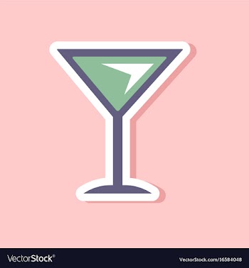 Paper sticker on stylish background martini glass vector image