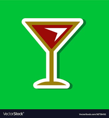 Paper sticker on stylish background martini glass vector image