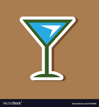 Paper sticker on stylish background martini glass vector image