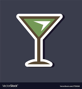 Paper sticker on stylish background martini glass vector image