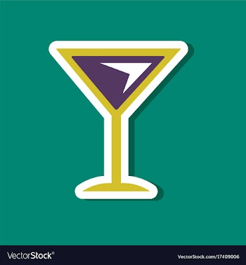 Paper sticker on stylish background martini glass vector image