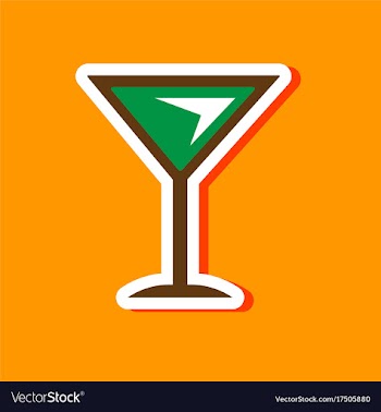 Paper sticker on stylish background martini glass vector image